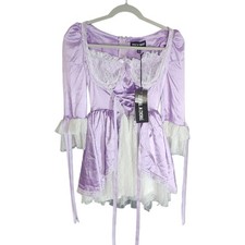 Dolls Kill Trickz N Treatz Lavender Lace Corset Babydoll Dress XS NWT Fairycore