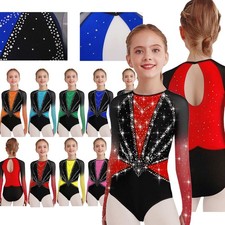 Girls Leotard Fitness Unitard Stage Performance Jumpsuit Festival Ballet Jazz