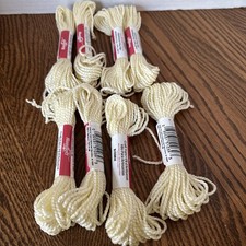 LOT OF 8 NEEDLOFT PLASTIC CANVAS YARN NEW, Each 10 Yards Off White