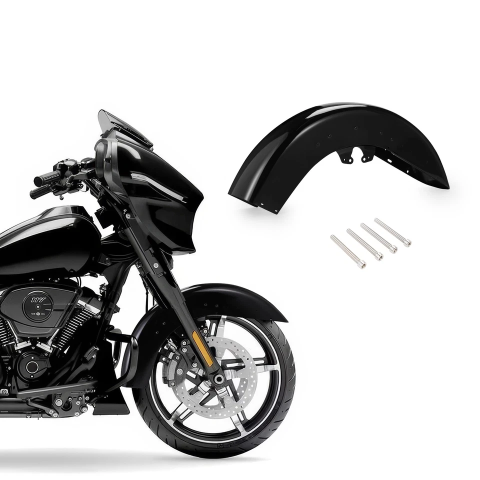 Vivid Black Front Fender for Harley CVO Street Glide Road Glide FLTRX 2014-2023 - Imagem 3 de 4