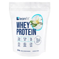Leanfit Whey Protein Isolate, Vanilla 2 kg Canada Made, 24 g Protein Per Serving