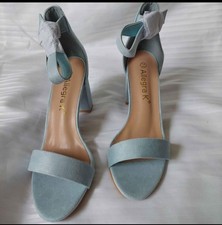 Allegra K Size 7.5 Light Blue Block Heel Sandals- NEW