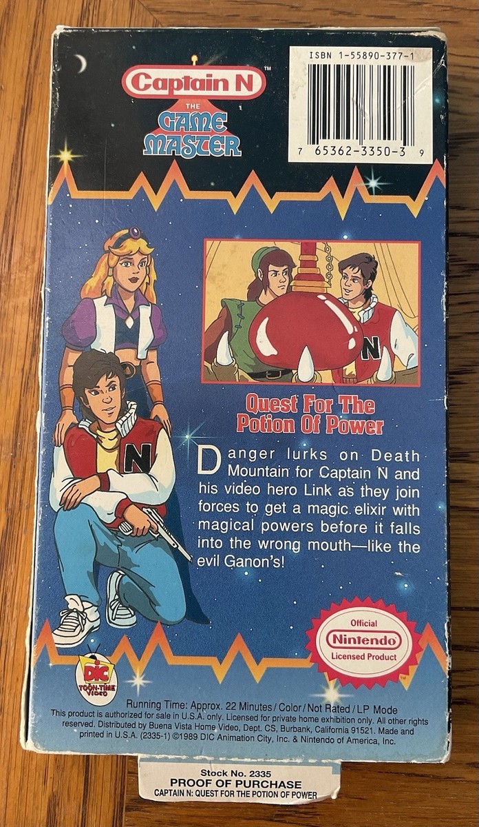 VTG Captain N The Game Master VHS Nintendo Quest For The Potion Of