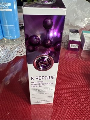 Enough 8 Peptide Full Cover Perfect Foundation SPF50+ PA+++ Korean Cosmetics New