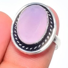 Pink Rose Quartz Gemstone 925 Sterling Silver Jewelry All Size Ring For Gift