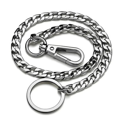 Heavy Duty Punk Wallet Chain 20'' Stainless Steel Jean Key Chain for Men Women