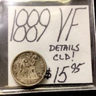 1889 Seated Liberty Silver Dime VF! Details: CLD! ENN Coins
