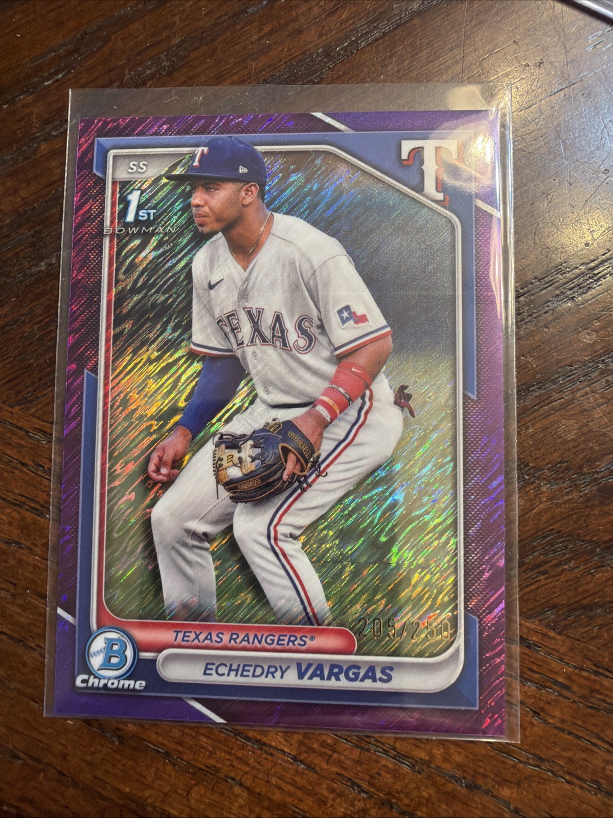 2024 Bowman Chrome Echedry Vargas Purple Shimmer Refractor 1st Prospect #/250 RC