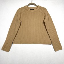 Jenni Kayne Cashmere Fisherman Sweater Womens Small Ribbed Knit Boxy Crew Neck