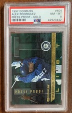 1997 Donruss Hit List Alex Rodriguez #404 Press Proof Gold PSA 8
