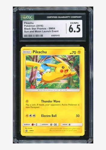 Pokemon CGC 6.5 Pikachu Promo 2016 SM04 Sun & Moon Launch Event English