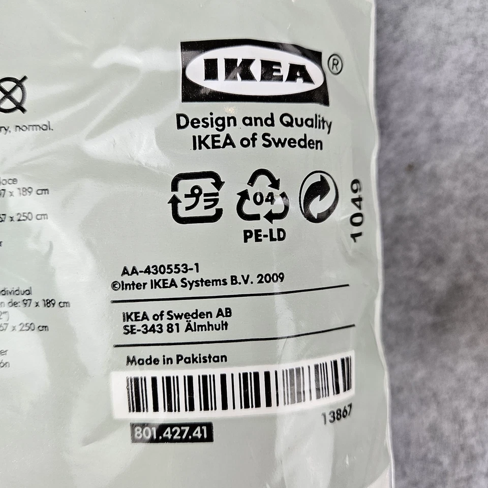 IKEA Knoppa Flat Twin Sheet White 2009 66"x98"-  Lot of 3 - New/Open Pkg - Image 4 of 4
