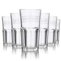 6X Smirnoff Glas 0,3L Longdrink Cocktail Aperitif GläSer Set Konturglas Gastro