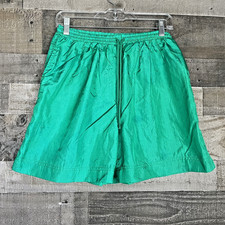 Lavon Sport Women's M Drawstring Shorts Green Vintage 90s High Waist Pull On