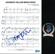 Bernie Taupin Signed Autograph Goodbye Yellow Brick Road Sheet Music BAS COA