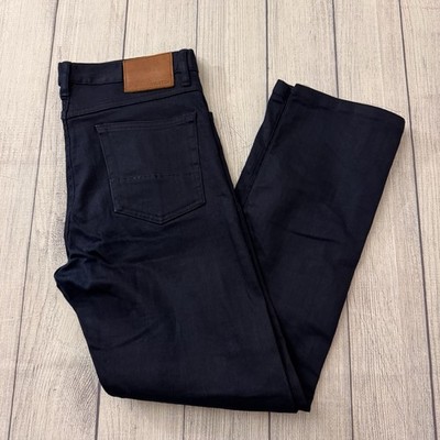 GUSTIN California Straight Fit Selvedge Denim Jeans Dark Indigo Button Fly 35x29