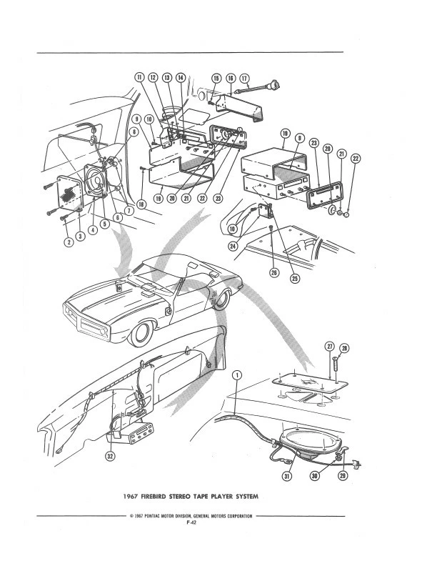 Catalogo Illustrato Dei Pezzi Del Pontiac Firebird Del 1967 Con Numeri Di Parte - Immagine 2 di 4