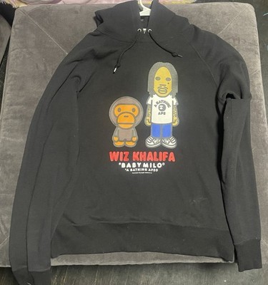 Bape A Bathing Ape Baby Milo X Wiz Khalifa Hoodie Black Size Xl