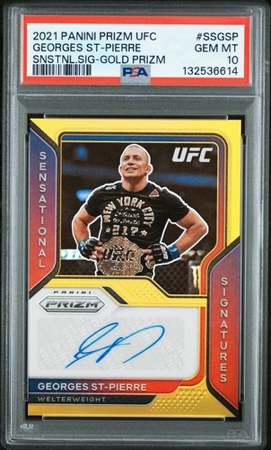 Georges St Pierre #SS-GSP 2021 Panini Prizm UFC Sensational Signatures card