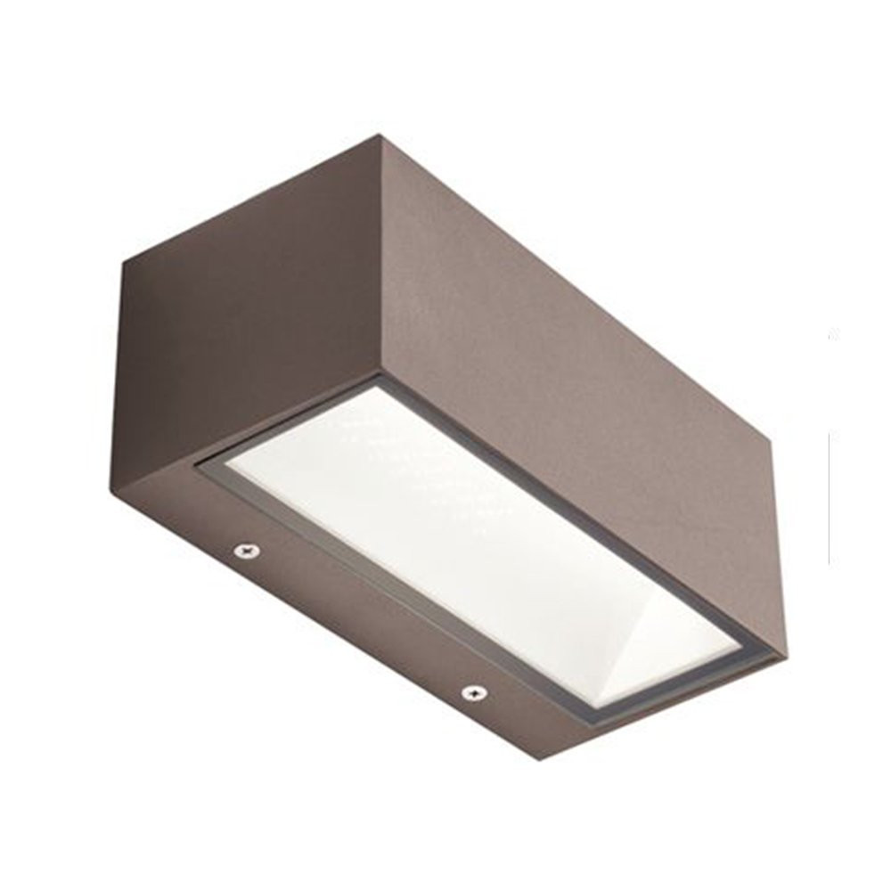 Applique Esterno Biemissione 20W LED 3000K Alluminio Marrone Caffè