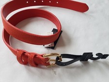 Banana Republic Suede Leather Gold Tone Buckle Orange Belt Size XS NWT