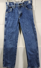 Wrangler Boys 12 Regular Straight Jeans Blue Denim Adjustable Waist