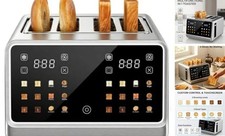 4 Slice Touch Screen Toaster with LCD Display Stainless Steel Digital Toasters