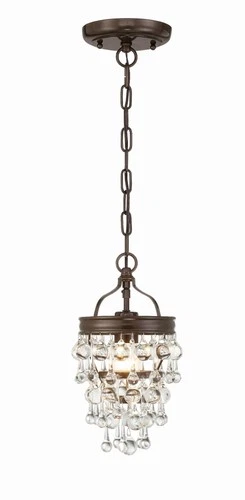 Crystorama Calypso 7 1/2" Vibrant Bronze and Crystal Mini Chandelier - Picture 3 of 9