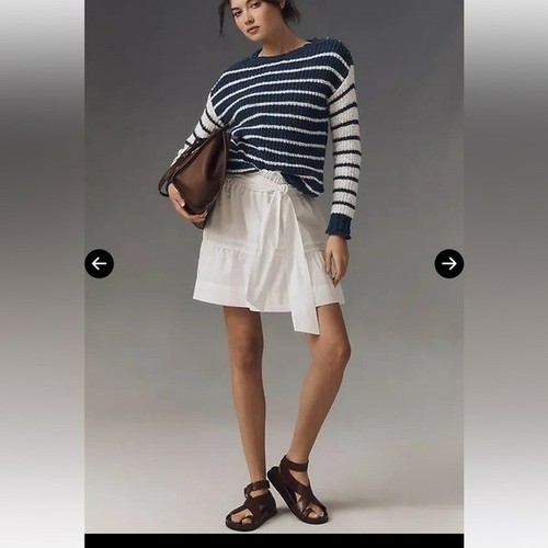 By Anthropologie The Somerset Cotton Mini Skirt in White - Size 3X - Picture 3 of 13
