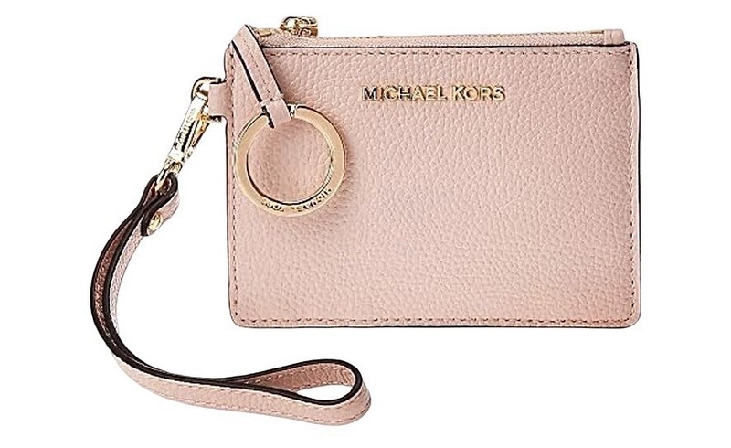 Michael Kors Coin Purse Wallet Blush Beige Jet Set Wristlet ID Card Holder Smal