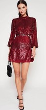 Rixo Samantha Sequin Mini Dress Small Red Ballon Sleeve Holliday Party Christmas