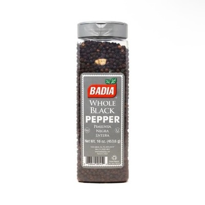 Badia Whole Black Pepper Spice Seasoning New Sealed Bulk 16oz