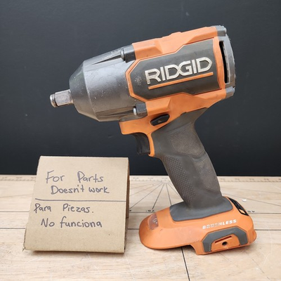 #ad FOR PARTS Ridgid R86012 18V 1 2 in Impact Wrench Brushless Cordless Tool Only $49.99