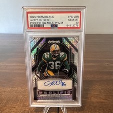 2025 Panini Prizm Black LeRoy Butler Sig-Mojo Auto /25 PSA 10 Packers POP 1