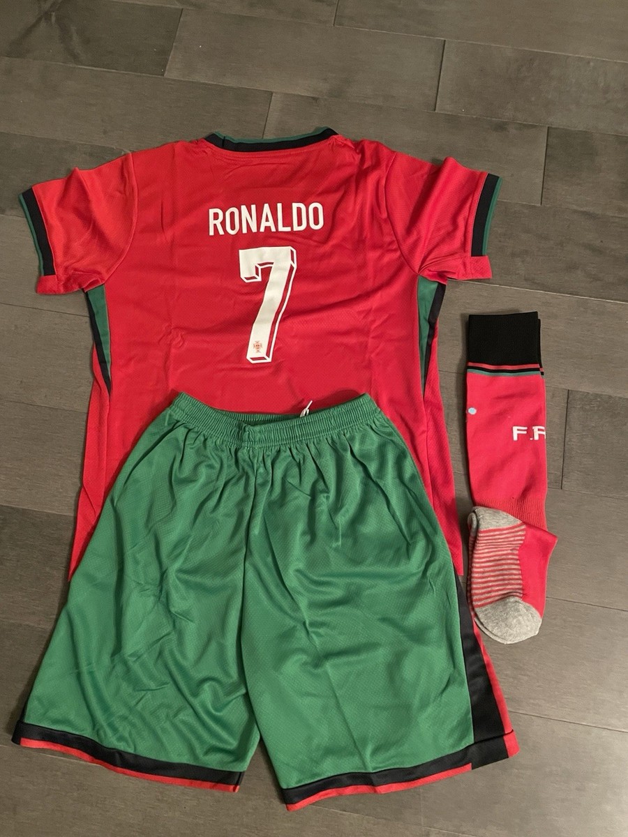 Kids Cristiano Ronaldo #7 Portugal national Team Jersey Short And