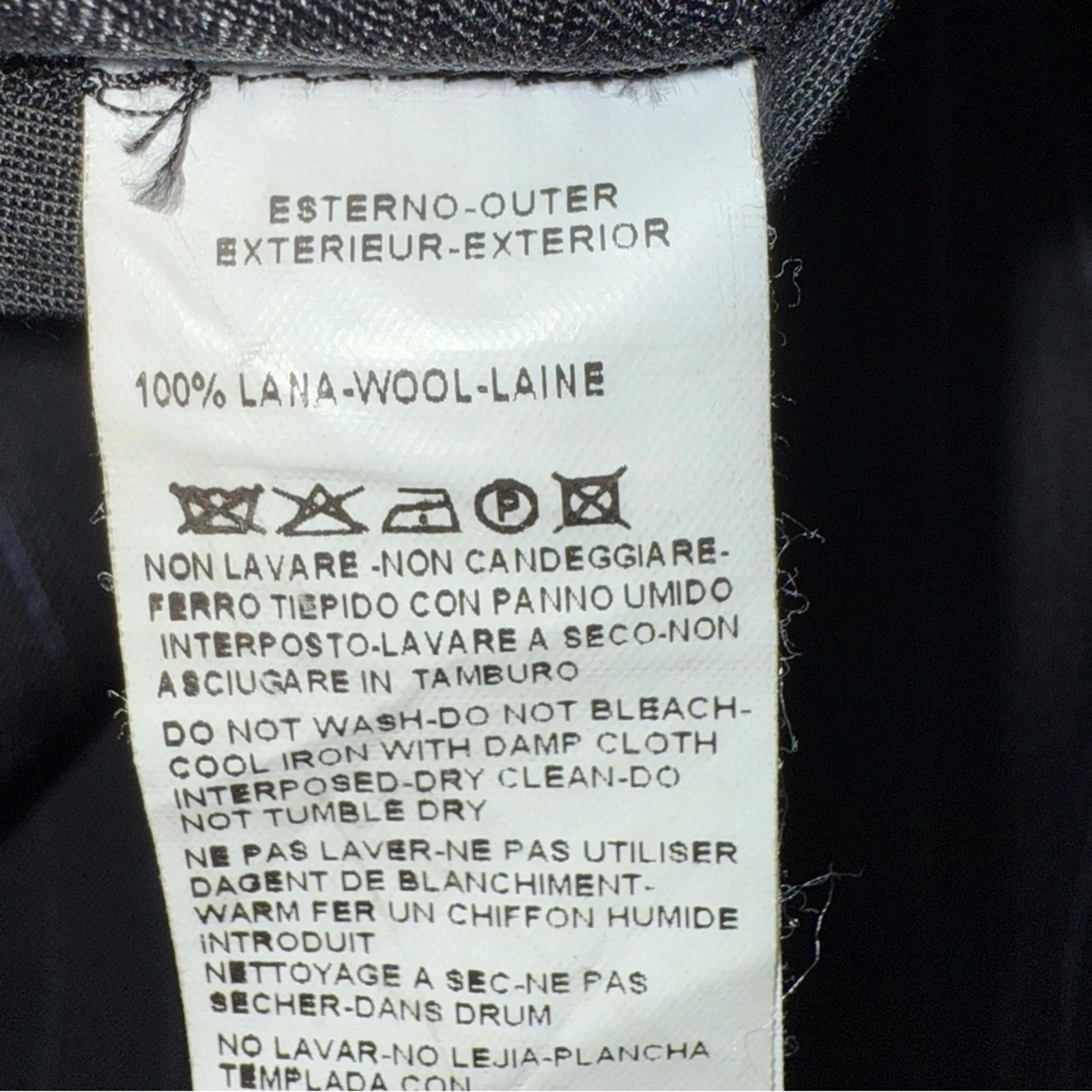 Versace Collection Pantalone Abito Uomo Nero Gessato Lana Tg IT 52 US Taglia 36