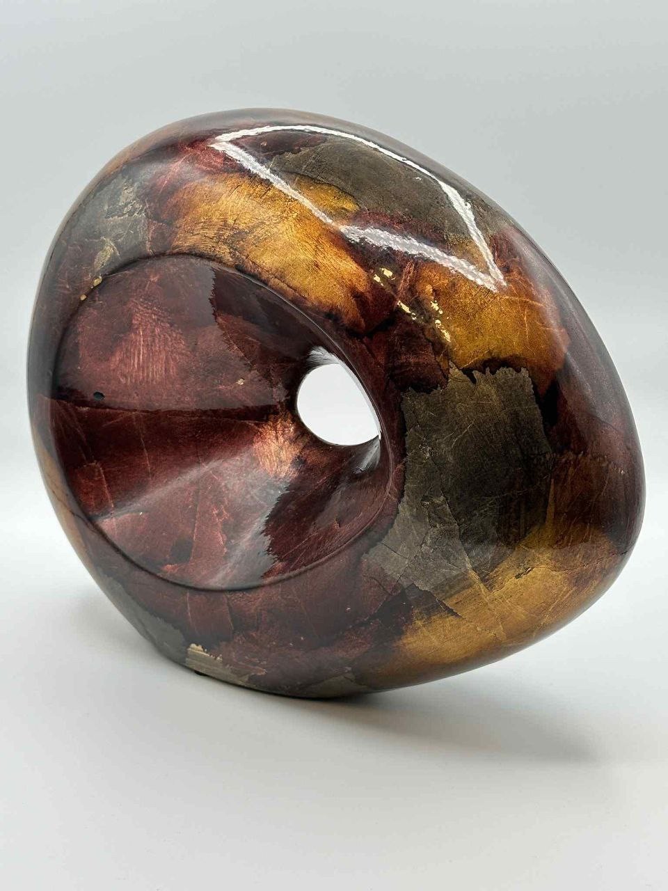 Modern Abstract Ceramic Sculpture Hand-Painted Art Object 12"x10.5"