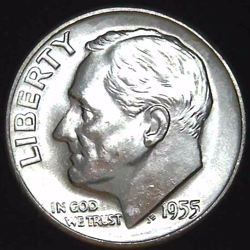1955-D 10C Roosevelt Dime BU 90% Silver 26olc0117-3