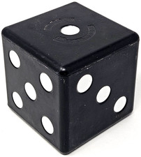 1 1989 Vintage 21 Lawn Dice Black 3 1/2" Square Plastic 1 Pair JJ Kreations Game