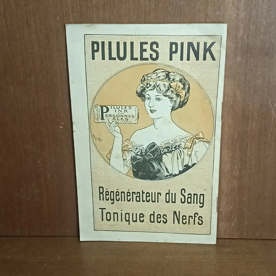 Almanach Pink 1910, publicité Pilules Pink, Belle Époque, illustration ancienne - Photo 2/4