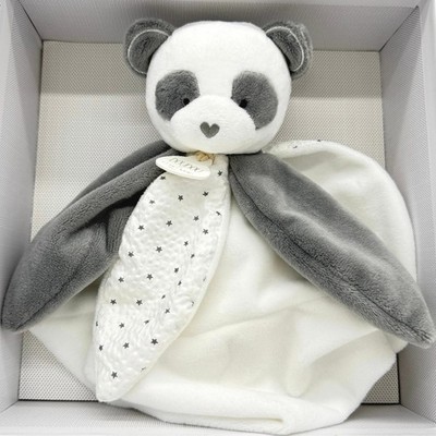 Doudou Compagnie Paris Panda Bear Baby Security Blanket Plush Toy NEW in Box