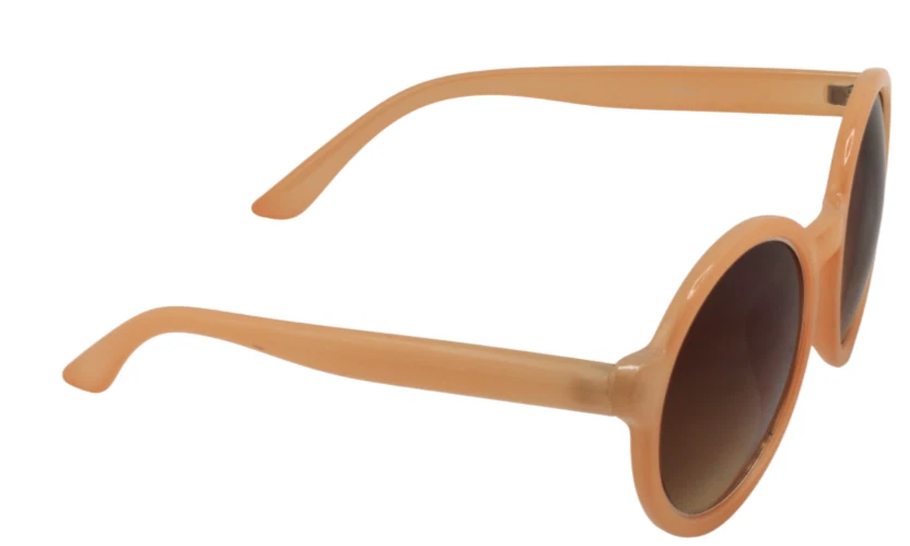 GAFAS DE SOL-Montura redonda de inspiración vintage con marco bronceado melocotón y lentes marrones degradados Foto 4 de 4