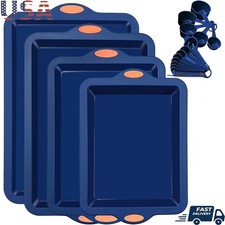 Silicone Baking Pans Set Nonstick Heat Resistant Easy Clean Stackable Bakeware