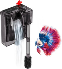 HOB Slim Aquarium Filter for up to 5 Gallon Tank Ultra-Quiet Fish Tank Power Fil