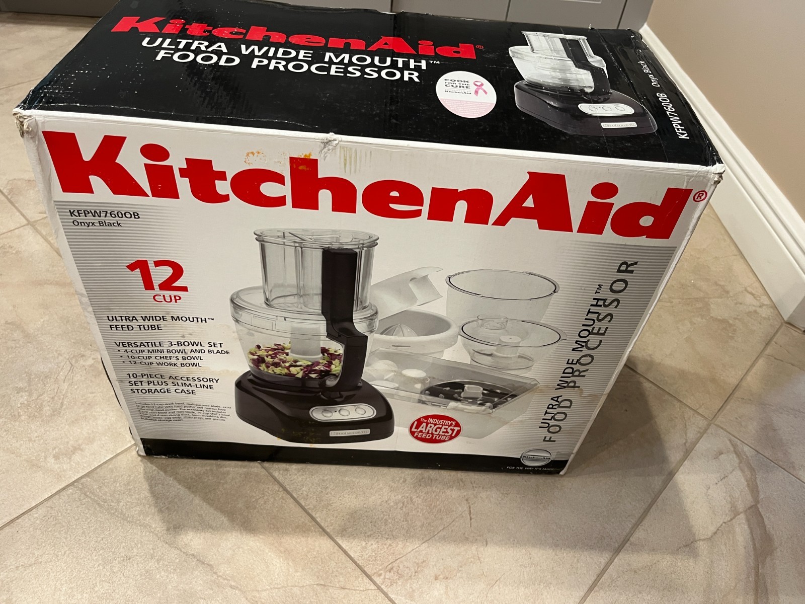 KITCHENAID 12 CUP ULTRA WIDE MOUTH FOOD PROCESSOR KFPW760OB 