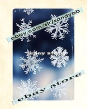 Snowflakes metal sign frosty Christmas snow motif