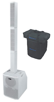 Rockville TITAN ARRAY SYSTEM WHITE Pro Powered Column Array Speaker Dual 10'' Sub
