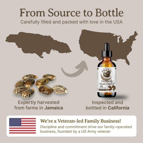 Organic Jamaican Black Castor Oil 100% Pure Hair Growth Skin Nails Treatment - Picture 6 of 13