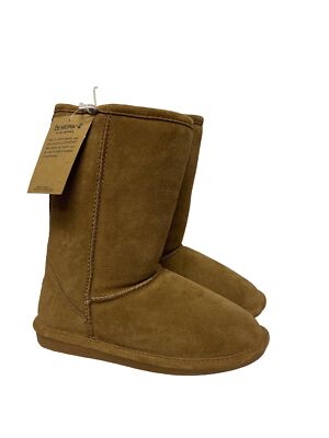 NEW! Bearpaw Bear Paw Suede Wool Lining Pull On Boots Tan Women's Size  - Main Image