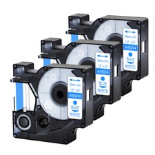 3PK 12mm D1 45014 Blue on White Label Tape For DYMO LabelManager 500TS 120P 100